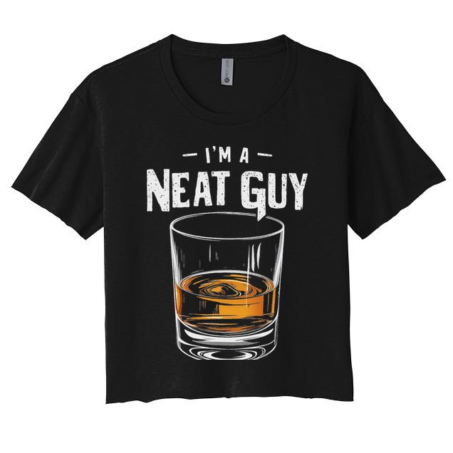 Vintage I'm A Neat Guy Funny Whiskey Bourbon Drinker Crop Top