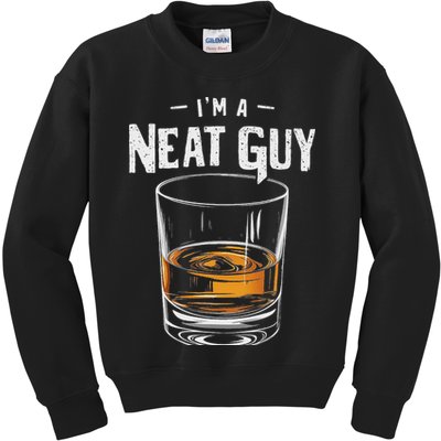 Vintage I'm A Neat Guy Funny Whiskey Bourbon Drinker Kids Sweatshirt