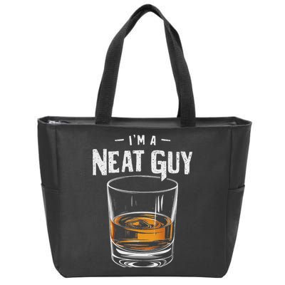 Vintage I'm A Neat Guy Funny Whiskey Bourbon Drinker Zip Tote Bag