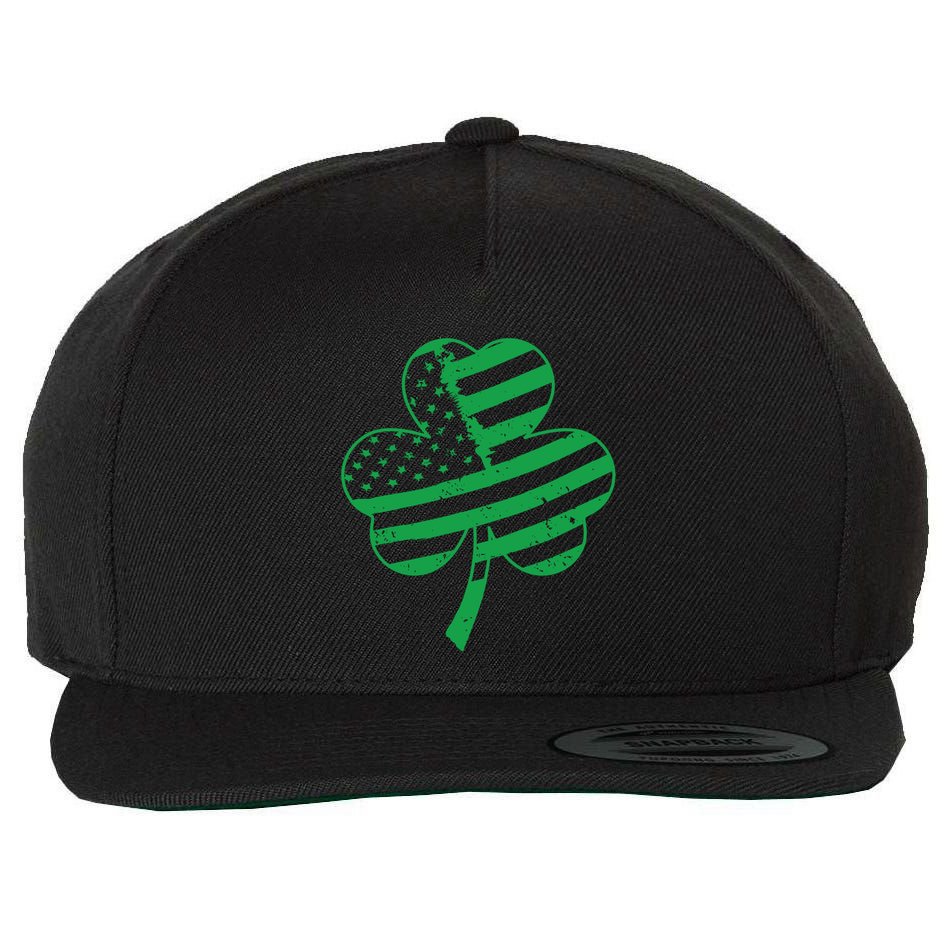 Vintage Irish American Flag Shamrock Gift Great Gift Wool Snapback Cap