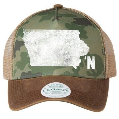 Vintage Iowa Apostrophe N State Map Outline Meaningful Gift Legacy Tie Dye Trucker Hat