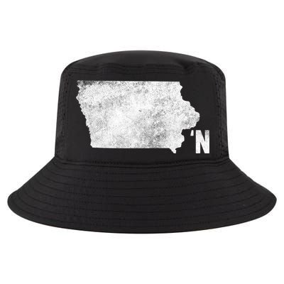 Vintage Iowa Apostrophe N State Map Outline Meaningful Gift Cool Comfort Performance Bucket Hat