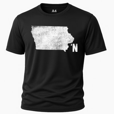 Vintage Iowa Apostrophe N State Map Outline Meaningful Gift Performance Shirt