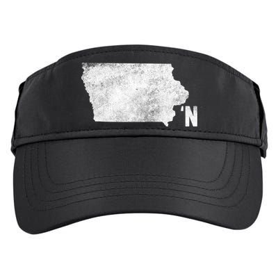 Vintage Iowa Apostrophe N State Map Outline Meaningful Gift Adult Drive Performance Visor