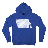 Vintage Iowa Apostrophe N State Map Outline Meaningful Gift Hoodie