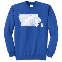 Vintage Iowa Apostrophe N State Map Outline Meaningful Gift Sweatshirt