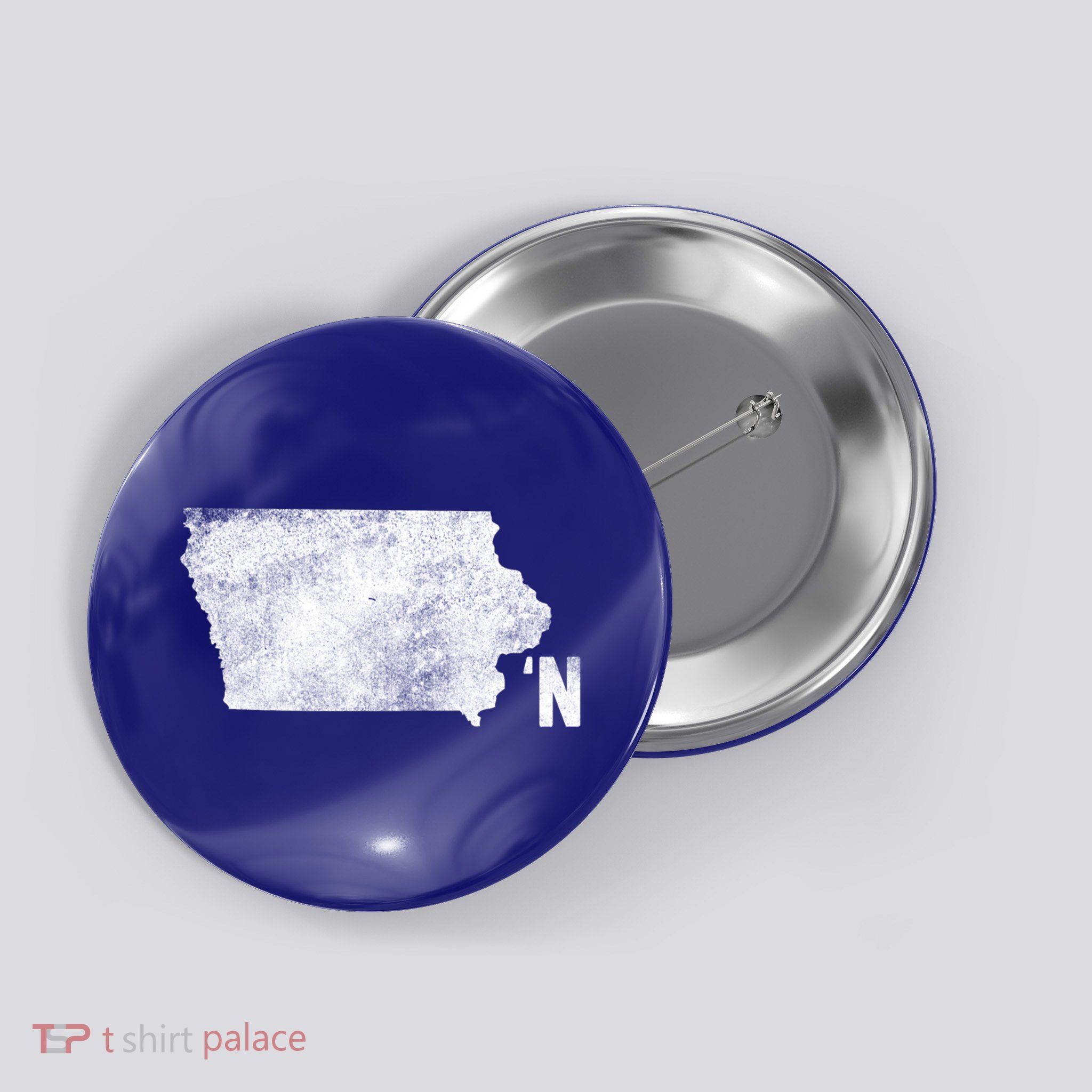 Vintage Iowa Apostrophe N State Map Outline Meaningful Gift Button