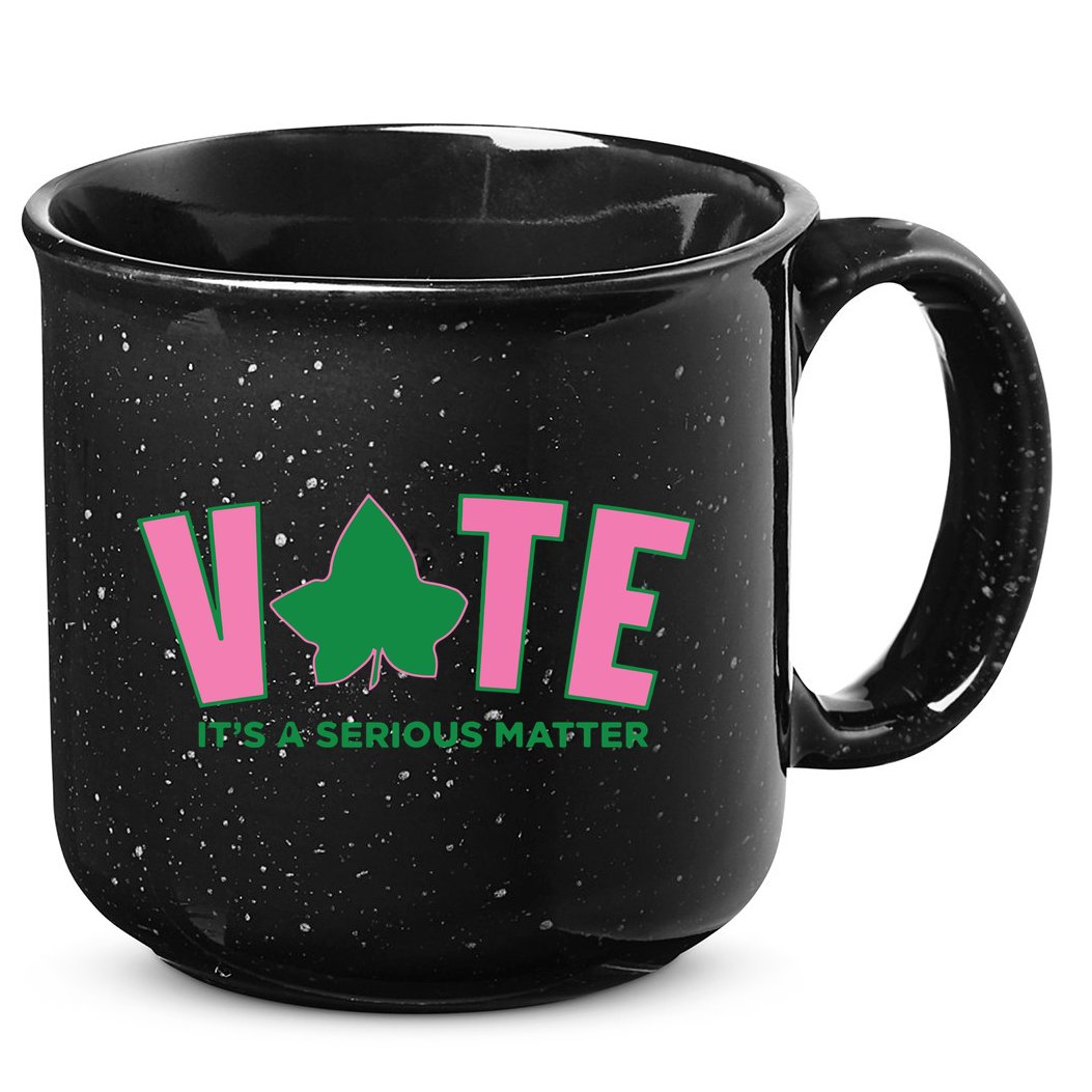 Vote Its A Serious Matter Green 15oz Campfire Ceramic Mug