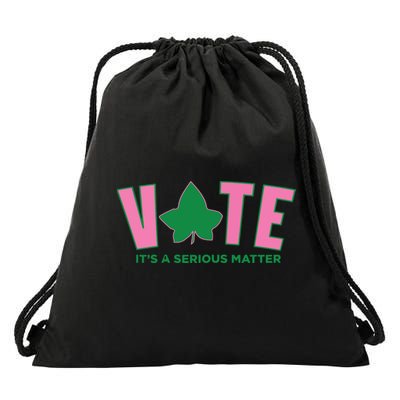 Vote Its A Serious Matter Green Drawstring Bag