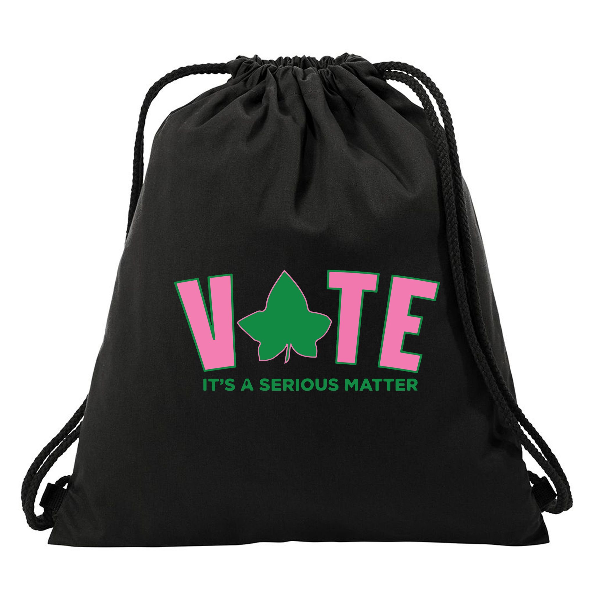 Vote Its A Serious Matter Green Drawstring Bag