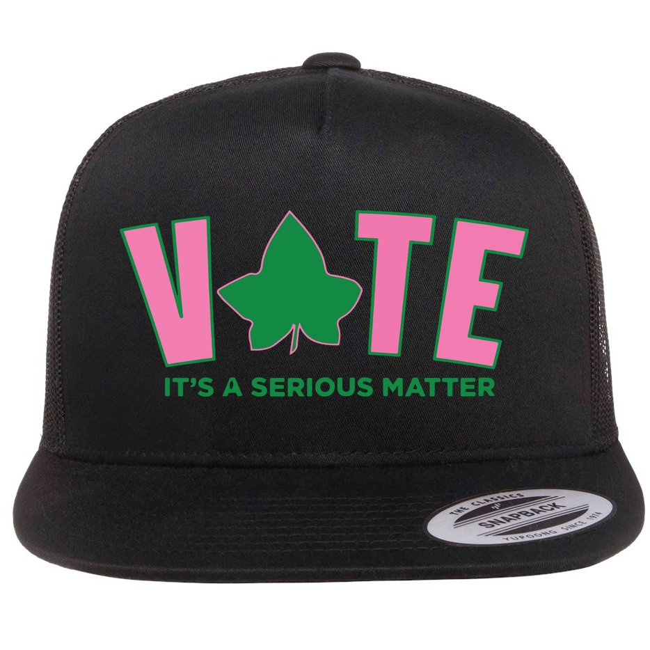Vote Its A Serious Matter Green Flat Bill Trucker Hat