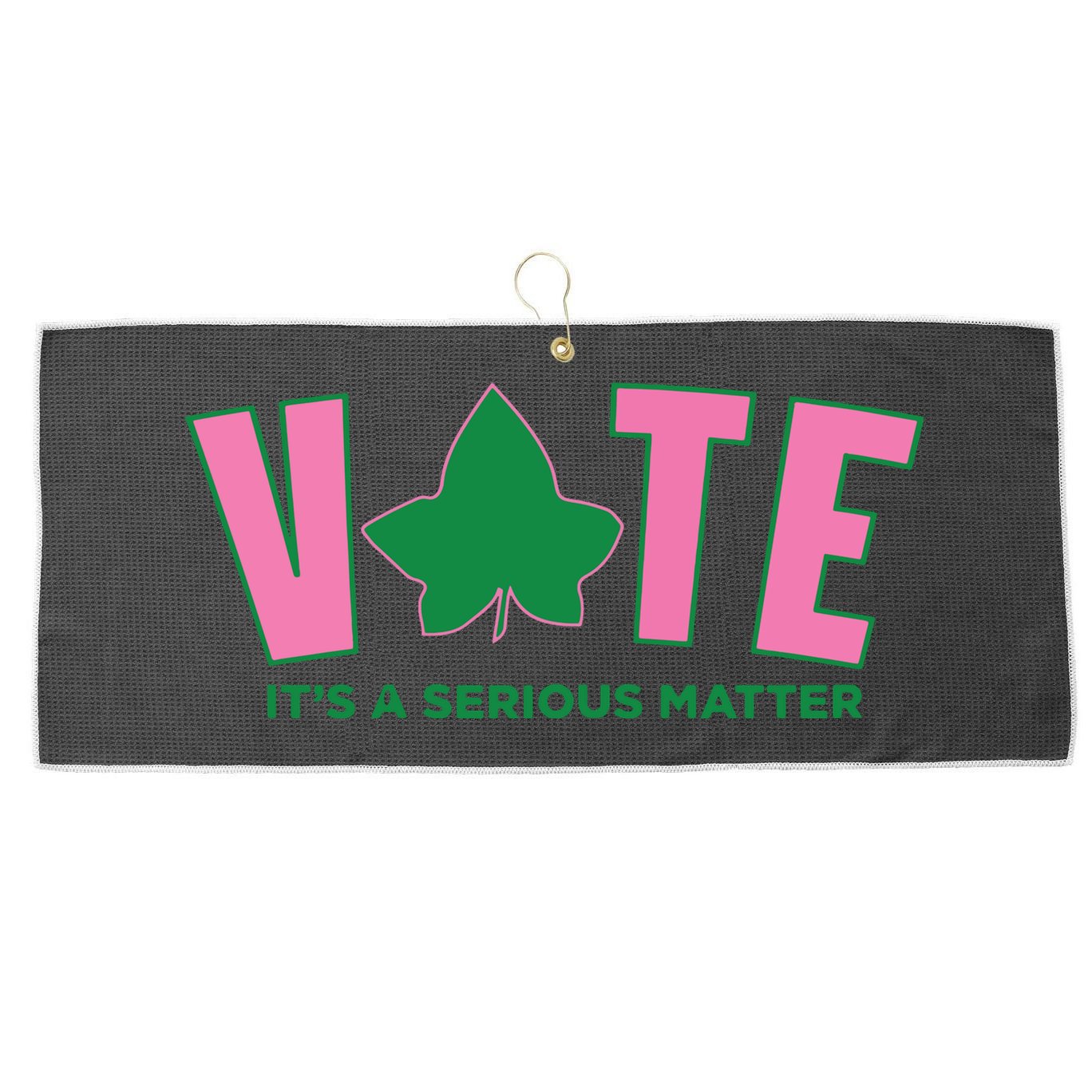 Vote Its A Serious Matter Green Large Microfiber Waffle Golf Towel