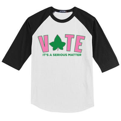 Vote Its A Serious Matter Green Kids Colorblock Raglan Jersey