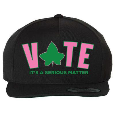 Vote Its A Serious Matter Green Wool Snapback Cap