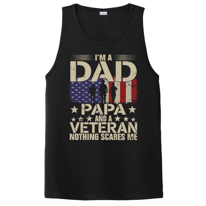 Vintage I'm A Dad Papa And A Veteran Funny Grandpa PosiCharge Competitor Tank