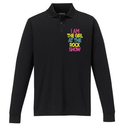 Vintage I Am The Girl At The Rock Show Performance Long Sleeve Polo