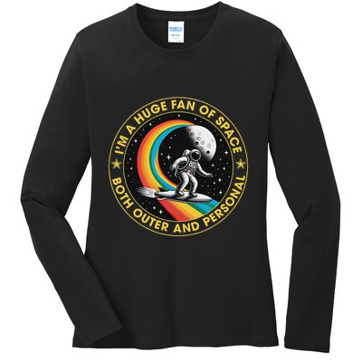 Vintage IM A Huge Fan Of Space Both Outer And Personal Ladies Long Sleeve Shirt