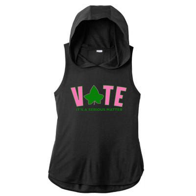 Vote Its A Serious Matter P.Ink And Green Gift Ladies PosiCharge Tri-Blend Wicking Draft Hoodie Tank