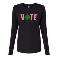 Vote Its A Serious Matter P.Ink And Green Gift Womens Cotton Relaxed Long Sleeve T-Shirt