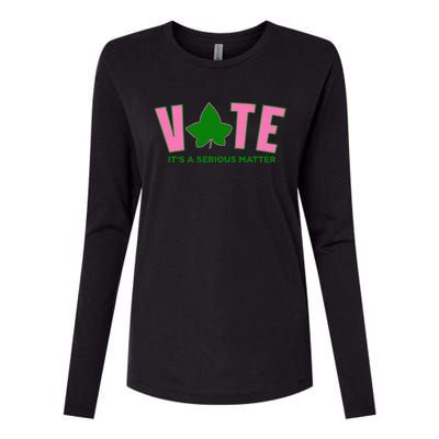 Vote Its A Serious Matter P.Ink And Green Gift Womens Cotton Relaxed Long Sleeve T-Shirt