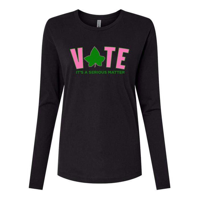 Vote Its A Serious Matter P.Ink And Green Gift Womens Cotton Relaxed Long Sleeve T-Shirt