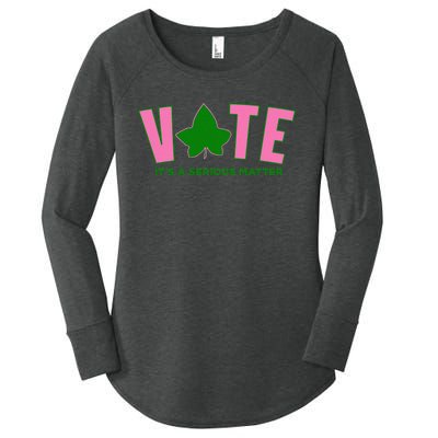 Vote Its A Serious Matter P.Ink And Green Gift Women's Perfect Tri Tunic Long Sleeve Shirt