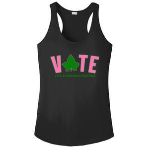 Vote Its A Serious Matter P.Ink And Green Gift Ladies PosiCharge Competitor Racerback Tank