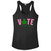 Vote Its A Serious Matter P.Ink And Green Gift Ladies PosiCharge Competitor Racerback Tank