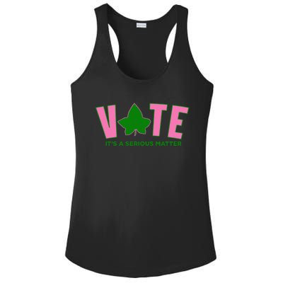 Vote Its A Serious Matter P.Ink And Green Gift Ladies PosiCharge Competitor Racerback Tank