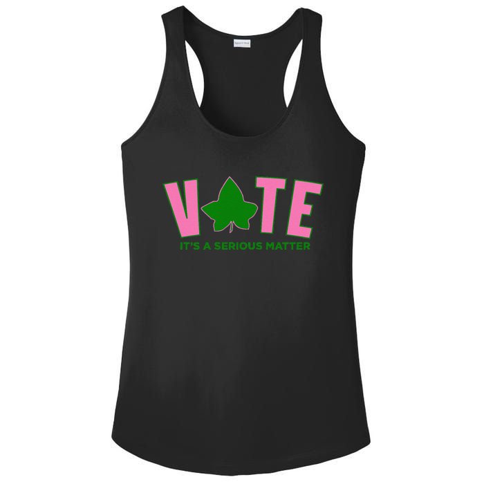 Vote Its A Serious Matter P.Ink And Green Gift Ladies PosiCharge Competitor Racerback Tank