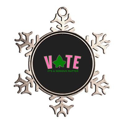 Vote Its A Serious Matter P.Ink And Green Gift Metallic Star Ornament