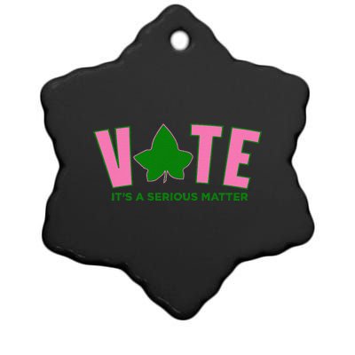 Vote Its A Serious Matter P.Ink And Green Gift Ceramic Star Ornament