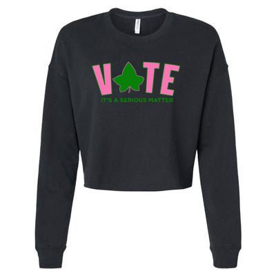 Vote Its A Serious Matter P.Ink And Green Gift Cropped Pullover Crew