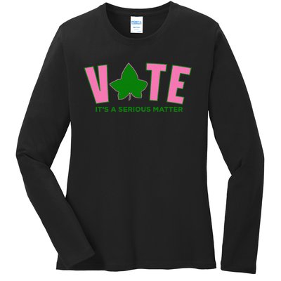 Vote Its A Serious Matter P.Ink And Green Gift Ladies Long Sleeve Shirt