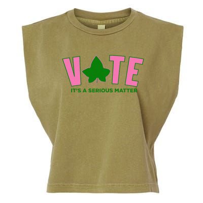 Vote Its A Serious Matter P.Ink And Green Gift Garment-Dyed Women's Muscle Tee