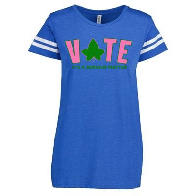 Vote Its A Serious Matter P.Ink And Green Gift Enza Ladies Jersey Football T-Shirt