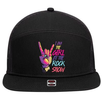 Vintage I Am The Girl At Show Retro Rock Music 7 Panel Mesh Trucker Snapback Hat