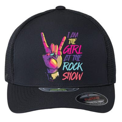 Vintage I Am The Girl At Show Retro Rock Music Flexfit Unipanel Trucker Cap