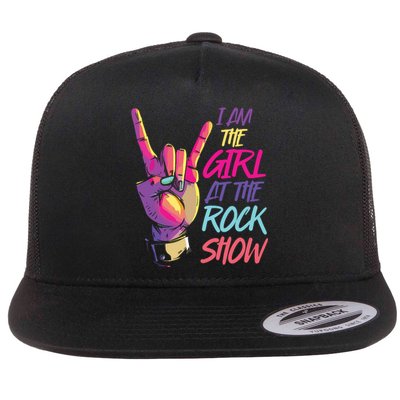 Vintage I Am The Girl At Show Retro Rock Music Flat Bill Trucker Hat