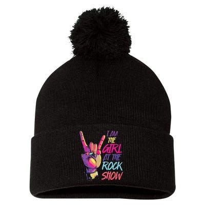 Vintage I Am The Girl At Show Retro Rock Music Pom Pom 12in Knit Beanie