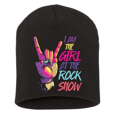 Vintage I Am The Girl At Show Retro Rock Music Short Acrylic Beanie