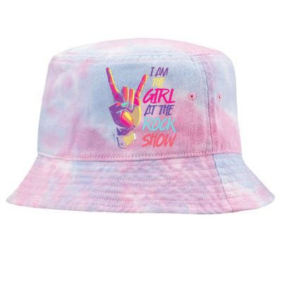 Vintage I Am The Girl At Show Retro Rock Music Tie-Dyed Bucket Hat