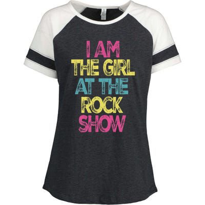 Vintage I Am The Girl At The R.O.C.K Show Rock Music Lover Enza Ladies Jersey Colorblock Tee