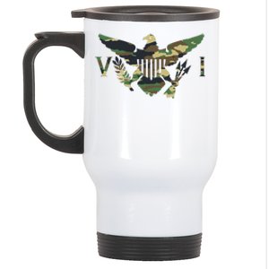 Virgin Islands Army Camo Flag Stainless Steel Travel Mug