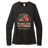 Vintage I'm A Dad Bonus Dad And A Veteran Womens CVC Long Sleeve Shirt