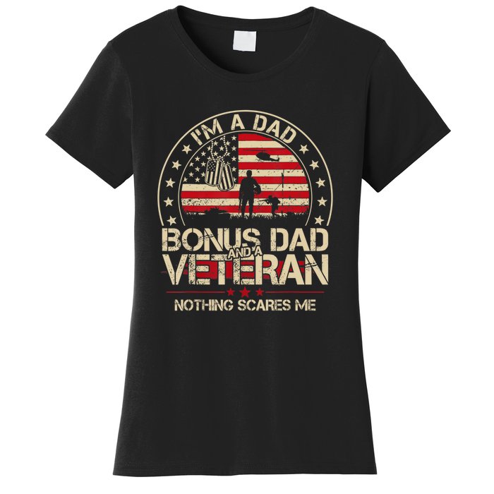 Vintage I'm A Dad Bonus Dad And A Veteran Women's T-Shirt