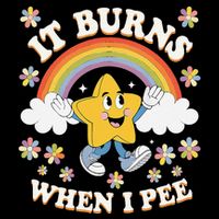 Vintage It Burns When I Pee Funny Saying Sarcastic Bucket Hat