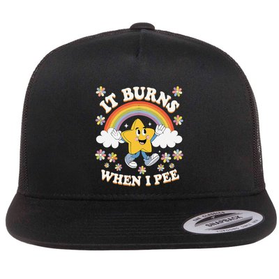 Vintage It Burns When I Pee Funny Saying Sarcastic Flatbill Hat