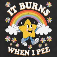 Vintage It Burns When I Pee Funny Saying Sarcastic Golf Towel
