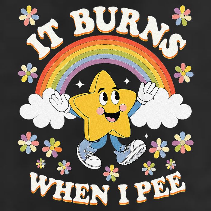 Vintage It Burns When I Pee Funny Saying Sarcastic Golf Towel